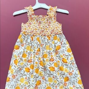 Floral Yellow and White Kids Dress
